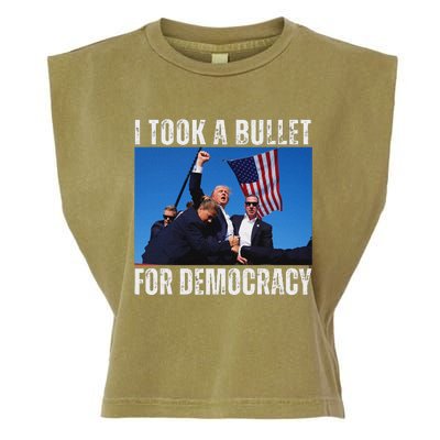 Trump I Took A Bullet For Democracy 2024 Garment-Dyed Women's Muscle Tee