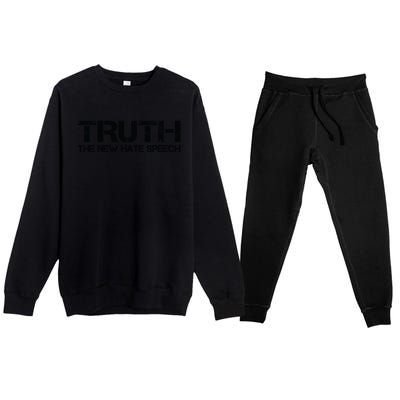 Truth Is The New Hate Speech Anti Government Premium Crewneck Sweatsuit Set