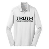 Truth Is The New Hate Speech Anti Government Silk Touch Performance Long Sleeve Polo