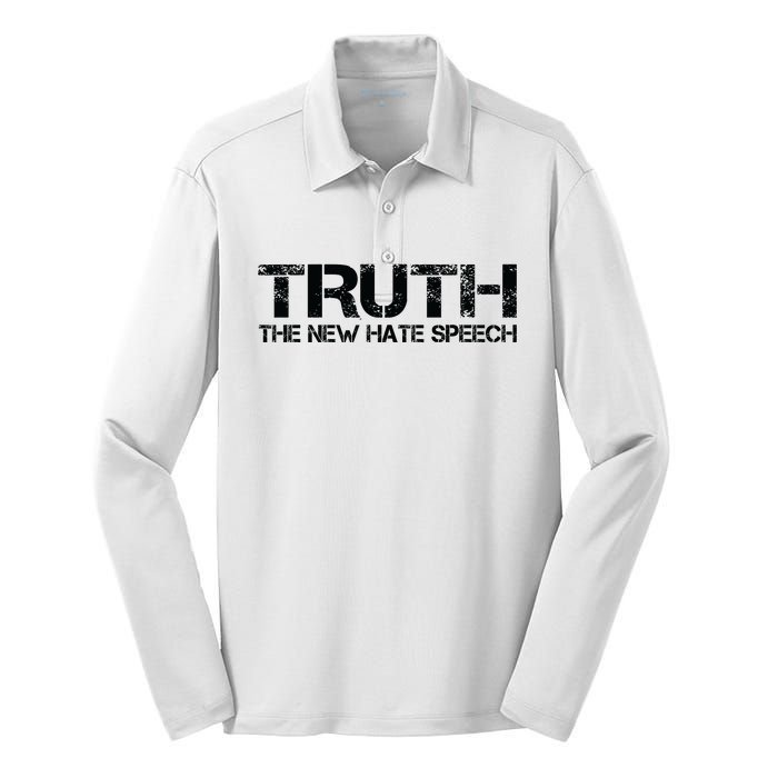 Truth Is The New Hate Speech Anti Government Silk Touch Performance Long Sleeve Polo