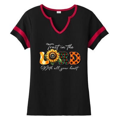 Trust In The Lord With All Your Heart Ladies Halftime Notch Neck Tee