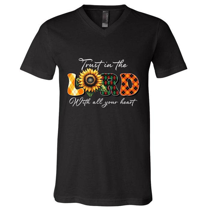 Trust In The Lord With All Your Heart V-Neck T-Shirt