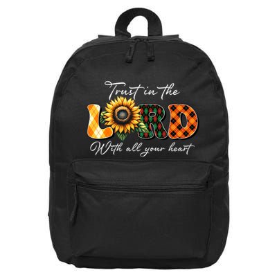 Trust In The Lord With All Your Heart 16 in Basic Backpack