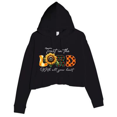 Trust In The Lord With All Your Heart Crop Fleece Hoodie