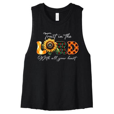 Trust In The Lord With All Your Heart Women's Racerback Cropped Tank