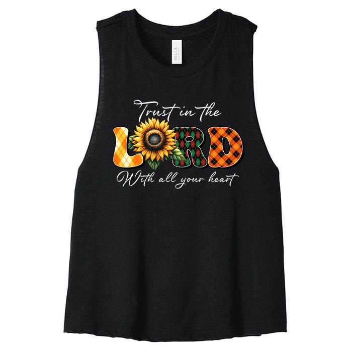 Trust In The Lord With All Your Heart Women's Racerback Cropped Tank