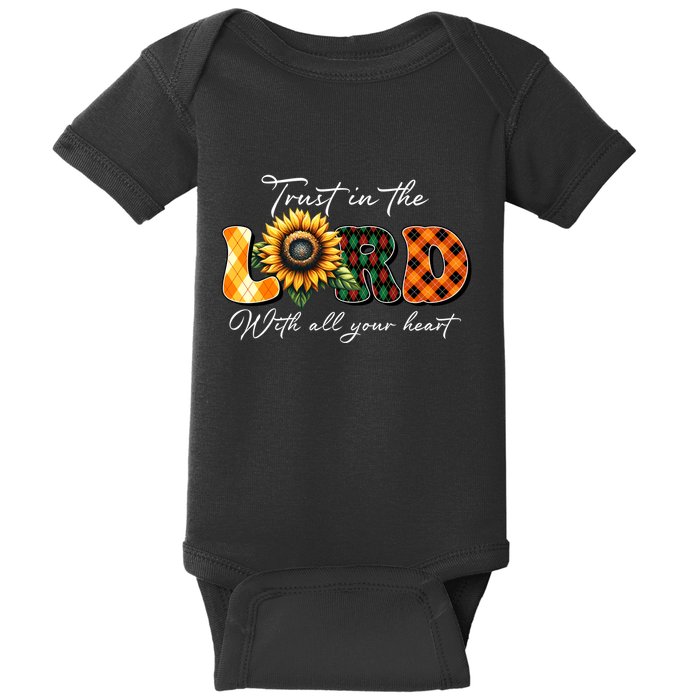 Trust In The Lord With All Your Heart Baby Bodysuit