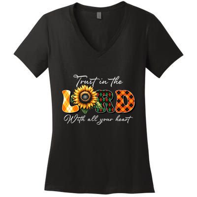 Trust In The Lord With All Your Heart Women's V-Neck T-Shirt