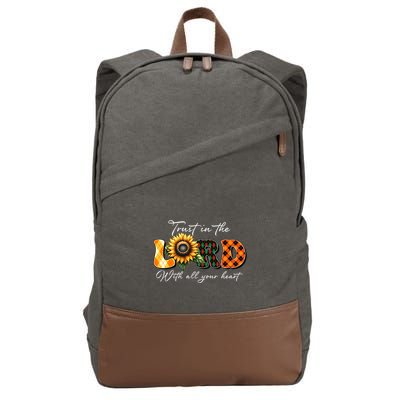 Trust In The Lord With All Your Heart Cotton Canvas Backpack