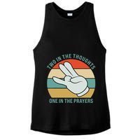 Two In The Thoughts One In The Prayers Funny Shocker Ladies PosiCharge Tri-Blend Wicking Tank