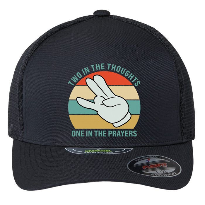 Two In The Thoughts One In The Prayers Funny Shocker Flexfit Unipanel Trucker Cap