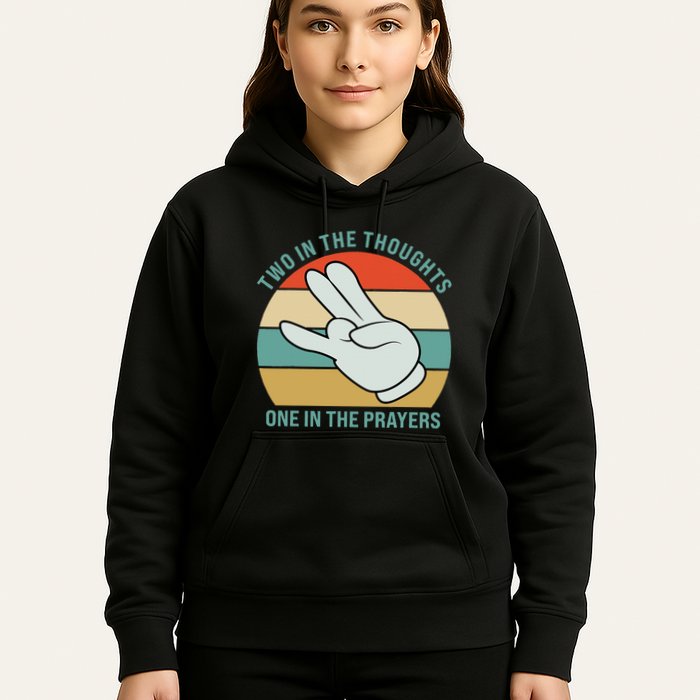Two In The Thoughts One In The Prayers Funny Shocker Hoodie
