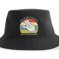 Two In The Thoughts One In The Prayers Funny Shocker Sustainable Bucket Hat