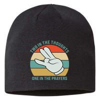 Two In The Thoughts One In The Prayers Funny Shocker Sustainable Beanie