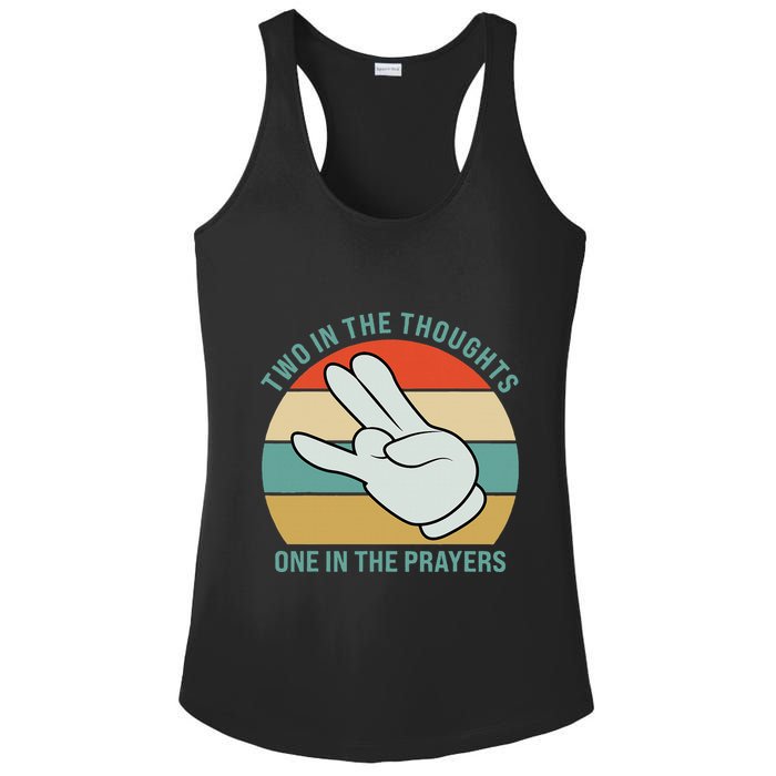 Two In The Thoughts One In The Prayers Funny Shocker Ladies PosiCharge Competitor Racerback Tank
