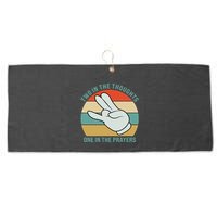 Two In The Thoughts One In The Prayers Funny Shocker Large Microfiber Waffle Golf Towel