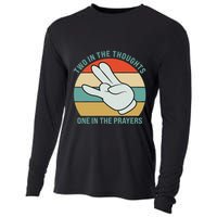 Two In The Thoughts One In The Prayers Funny Shocker Cooling Performance Long Sleeve Crew