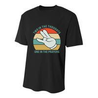 Two In The Thoughts One In The Prayers Funny Shocker Youth Performance Sprint T-Shirt