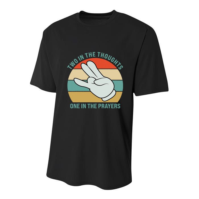Two In The Thoughts One In The Prayers Funny Shocker Youth Performance Sprint T-Shirt
