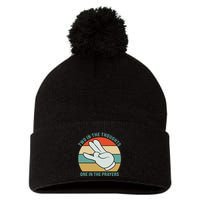 Two In The Thoughts One In The Prayers Funny Shocker Pom Pom 12in Knit Beanie