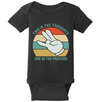 Two In The Thoughts One In The Prayers Funny Shocker Baby Bodysuit