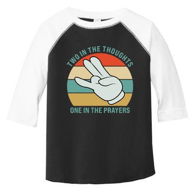 Two In The Thoughts One In The Prayers Funny Shocker Toddler Fine Jersey T-Shirt