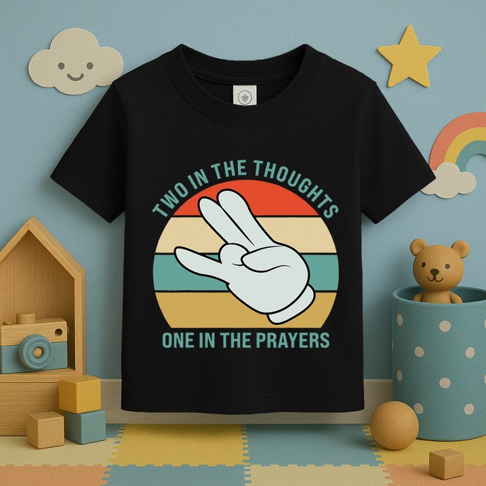 Two In The Thoughts One In The Prayers Funny Shocker Toddler T-Shirt