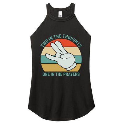 Two In The Thoughts One In The Prayers Funny Shocker Women's Perfect Tri Rocker Tank