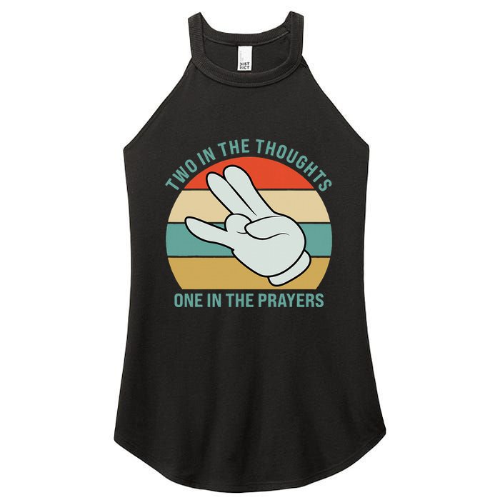 Two In The Thoughts One In The Prayers Funny Shocker Women's Perfect Tri Rocker Tank