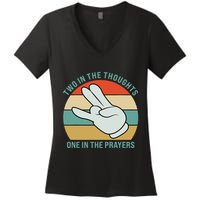 Two In The Thoughts One In The Prayers Funny Shocker Women's V-Neck T-Shirt