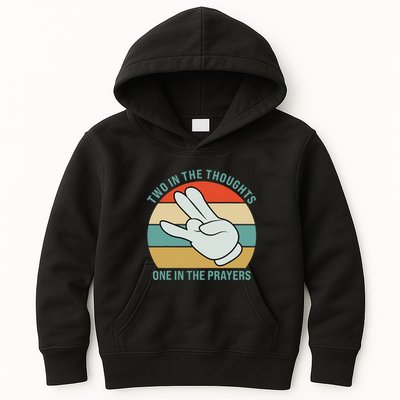 Two In The Thoughts One In The Prayers Funny Shocker Kids Hoodie