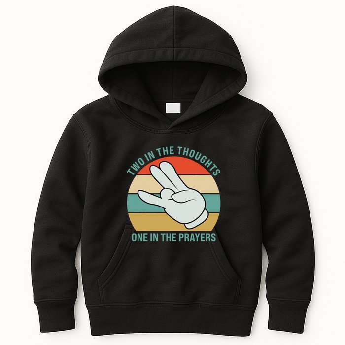Two In The Thoughts One In The Prayers Funny Shocker Kids Hoodie