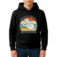 Two In The Thoughts One In The Prayers Funny Shocker Kids Hoodie