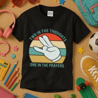 Two In The Thoughts One In The Prayers Funny Shocker Kids T-Shirt