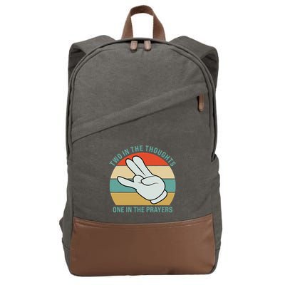 Two In The Thoughts One In The Prayers Funny Shocker Cotton Canvas Backpack