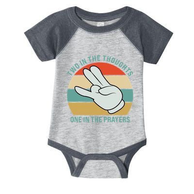 Two In The Thoughts One In The Prayers Funny Shocker Infant Baby Jersey Bodysuit