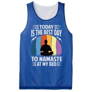 Today Is The Best Day To Namaste At My Bed Funny Gift Funny Yoga Gift Mesh Reversible Basketball Jersey Tank