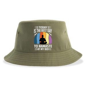 Today Is The Best Day To Namaste At My Bed Funny Gift Funny Yoga Gift Sustainable Bucket Hat