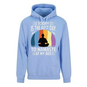 Today Is The Best Day To Namaste At My Bed Funny Gift Funny Yoga Gift Unisex Surf Hoodie