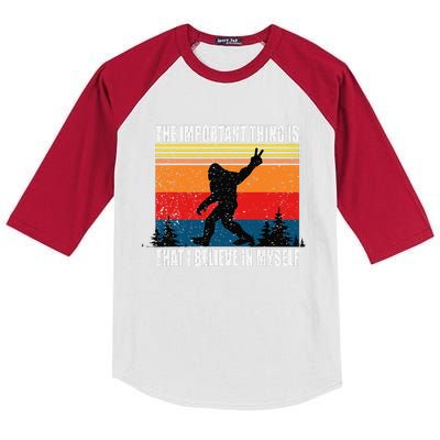 The Important Thing Is That I Believe In Myself Kids Colorblock Raglan Jersey