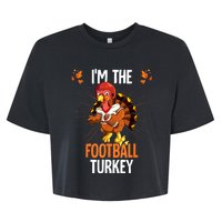 Thanksgiving IM The Football Turkey Bella+Canvas Jersey Crop Tee