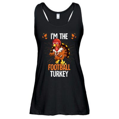 Thanksgiving IM The Football Turkey Ladies Essential Flowy Tank