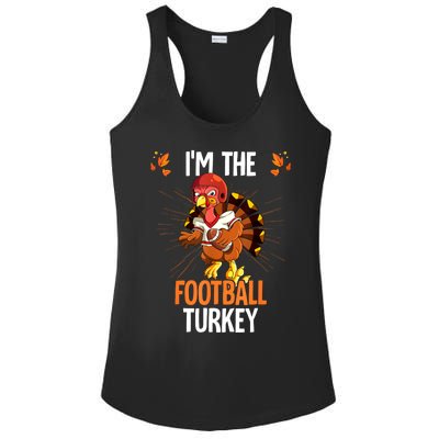 Thanksgiving IM The Football Turkey Ladies PosiCharge Competitor Racerback Tank