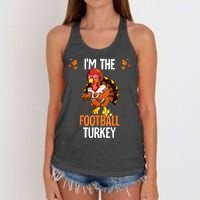 Thanksgiving IM The Football Turkey Women's Knotted Racerback Tank