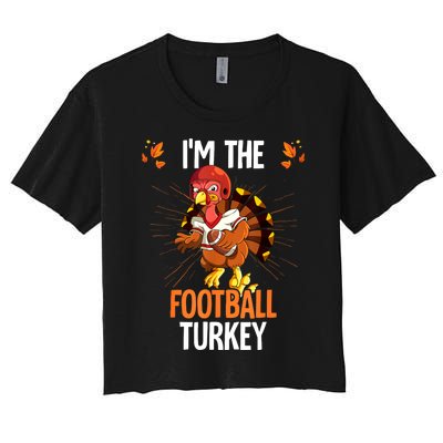 Thanksgiving IM The Football Turkey Women's Crop Top Tee