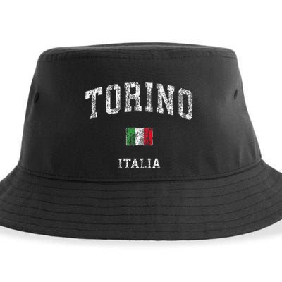 Turin Italy Torino Italia Vintage Athletic Sports Sustainable Bucket Hat