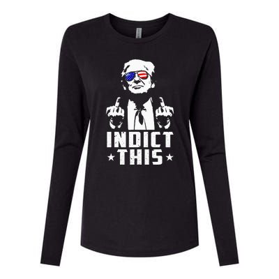 Trump Indict This Political Arrest For Republican Womens Cotton Relaxed Long Sleeve T-Shirt