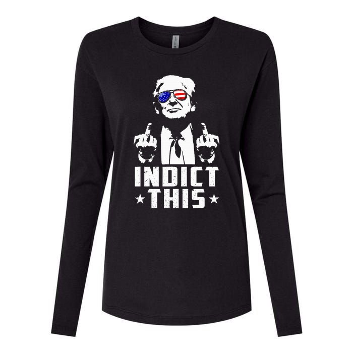 Trump Indict This Political Arrest For Republican Womens Cotton Relaxed Long Sleeve T-Shirt