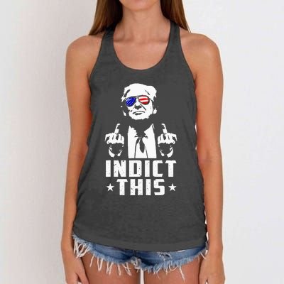 Trump Indict This Political Arrest For Republican Women's Knotted Racerback Tank