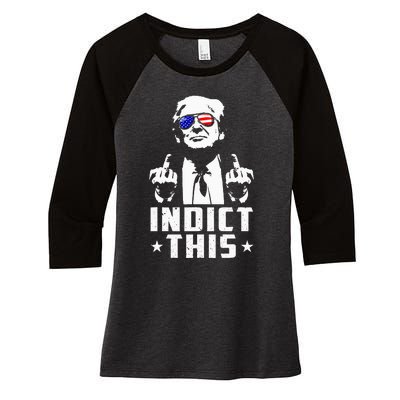 Trump Indict This Political Arrest For Republican Women's Tri-Blend 3/4-Sleeve Raglan Shirt